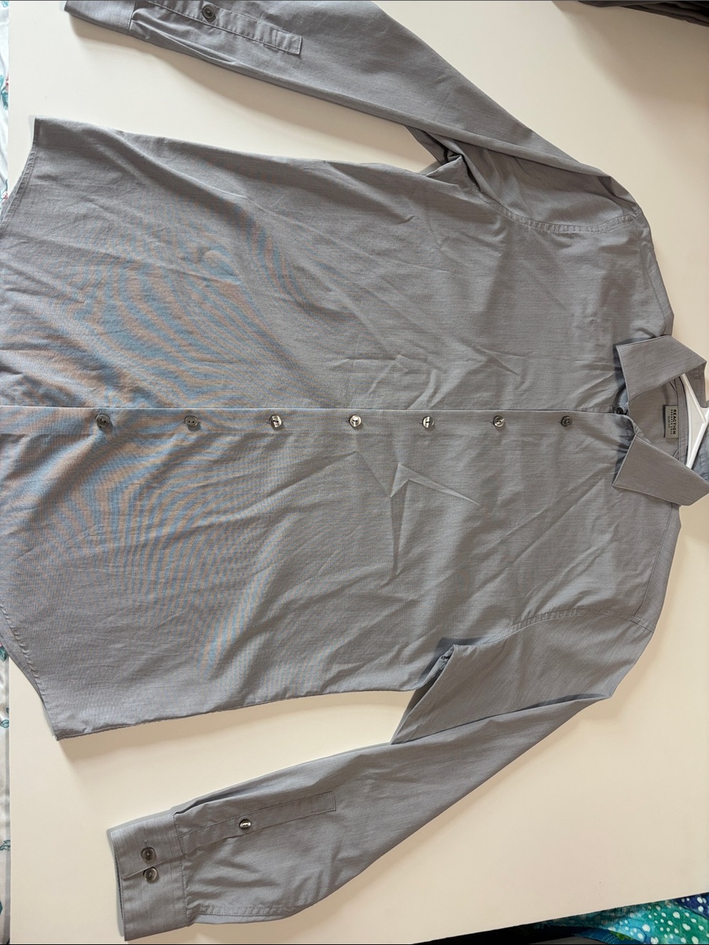 Reaction Kenneth Cole Men's Gray Long-Sleeve Button-Up Shirt